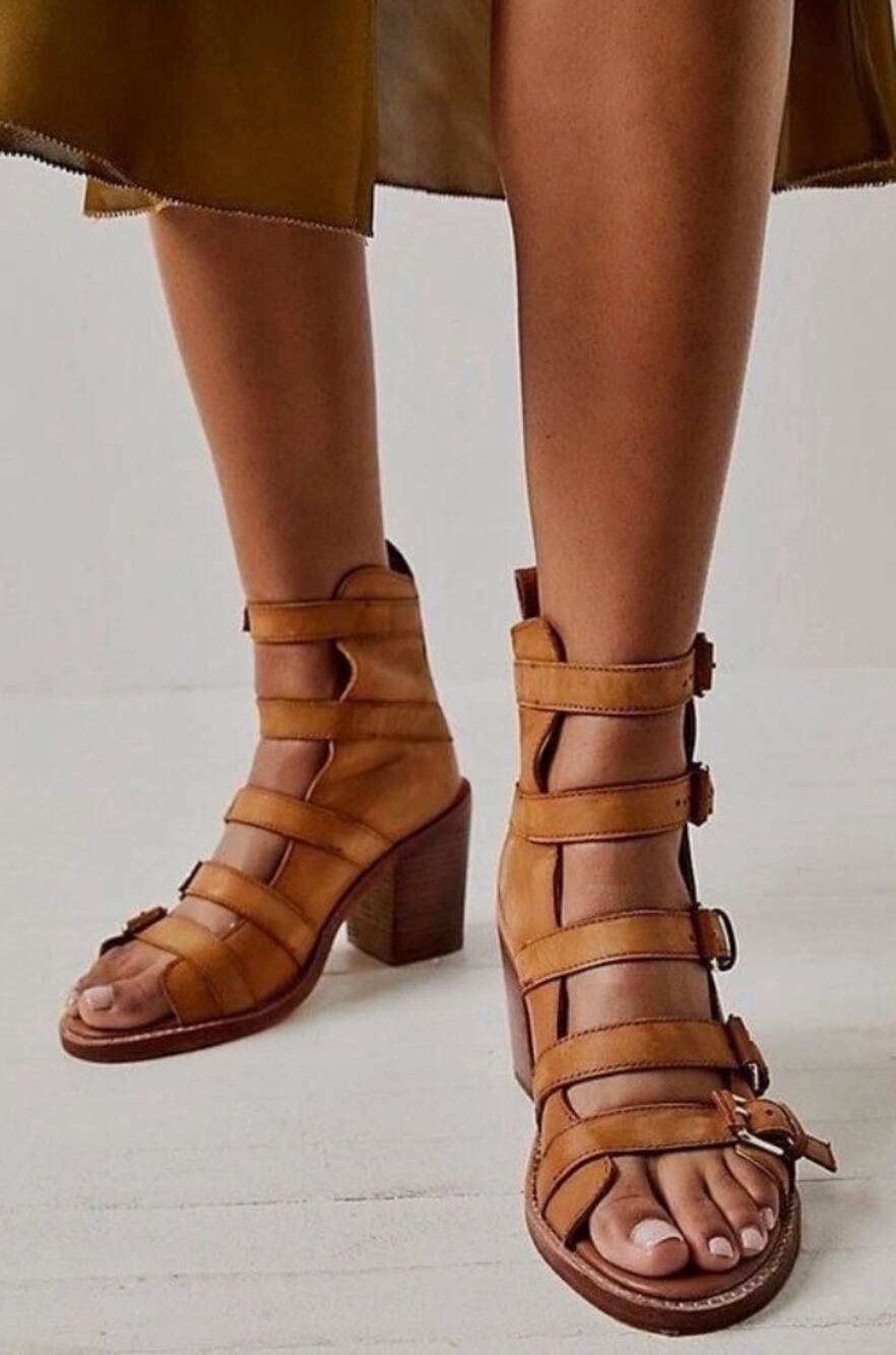 Free People Buckle Up Baby Block Heels 40 (9.5)